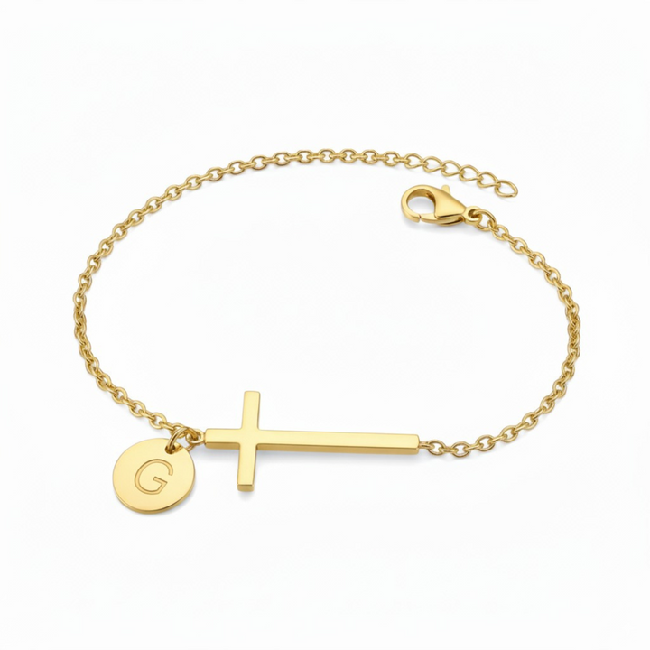 BRACELET INITIAL CROIX