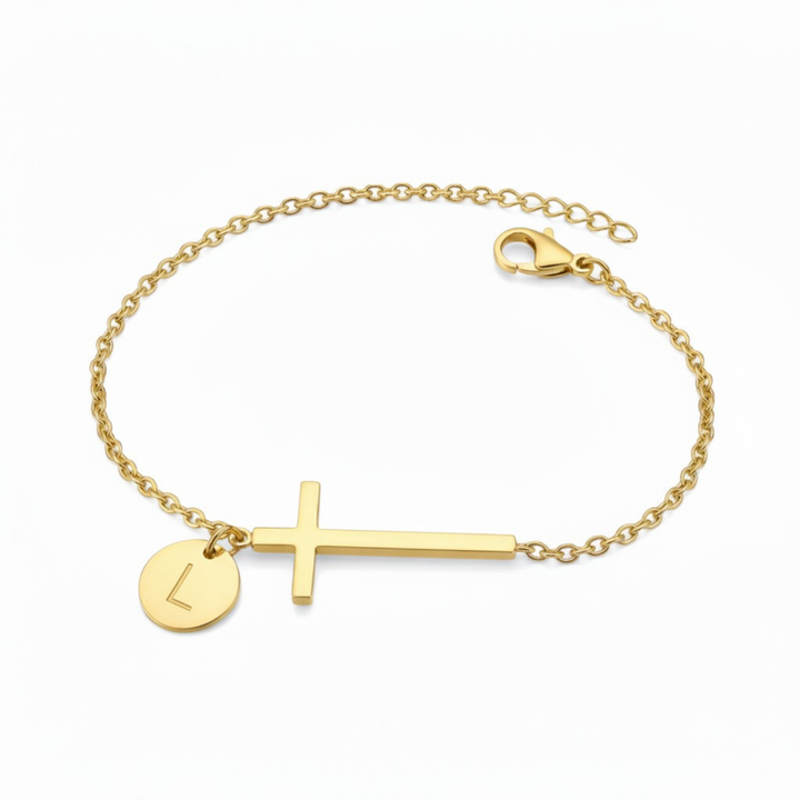 BRACELET INITIAL CROIX