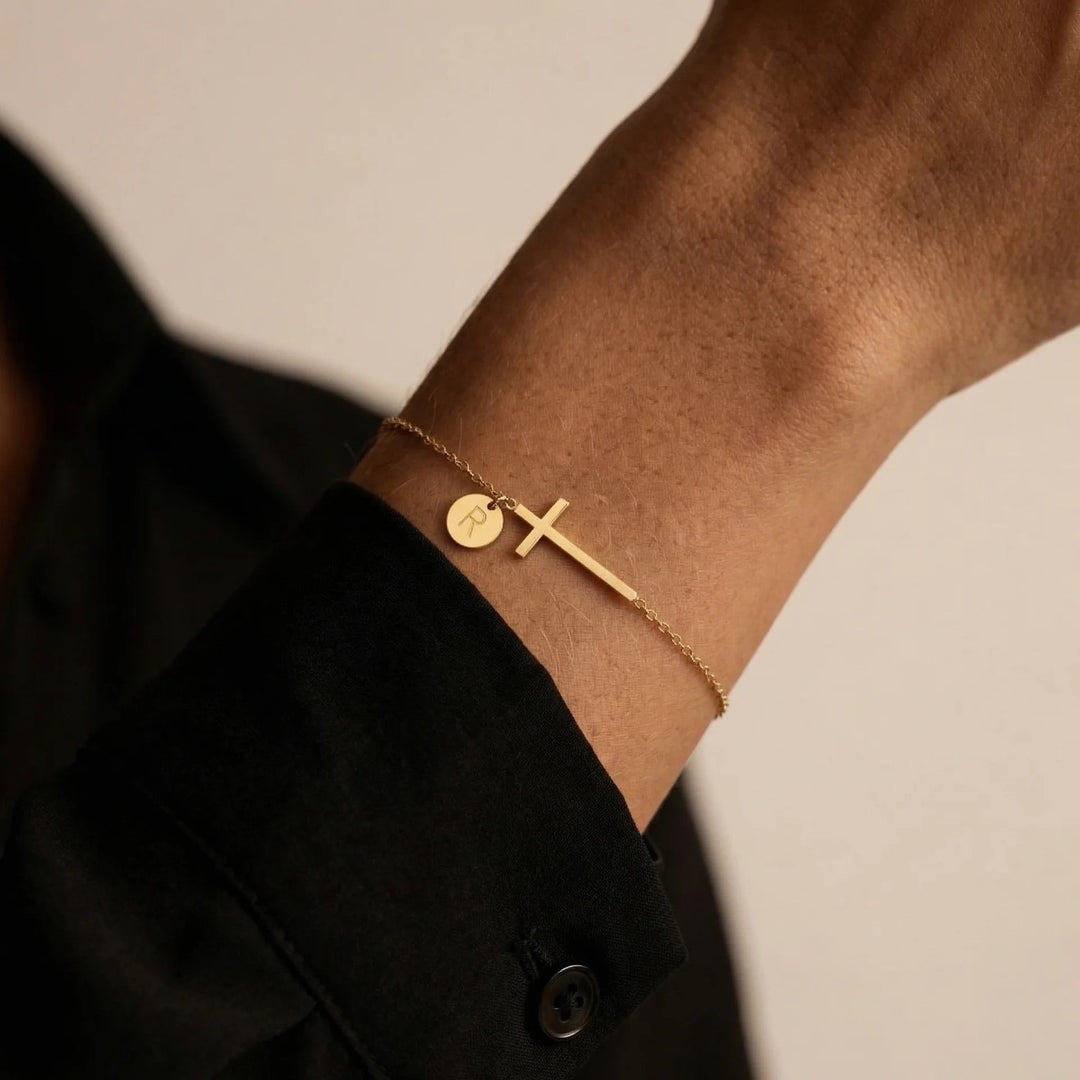 BRACELET INITIAL CROIX