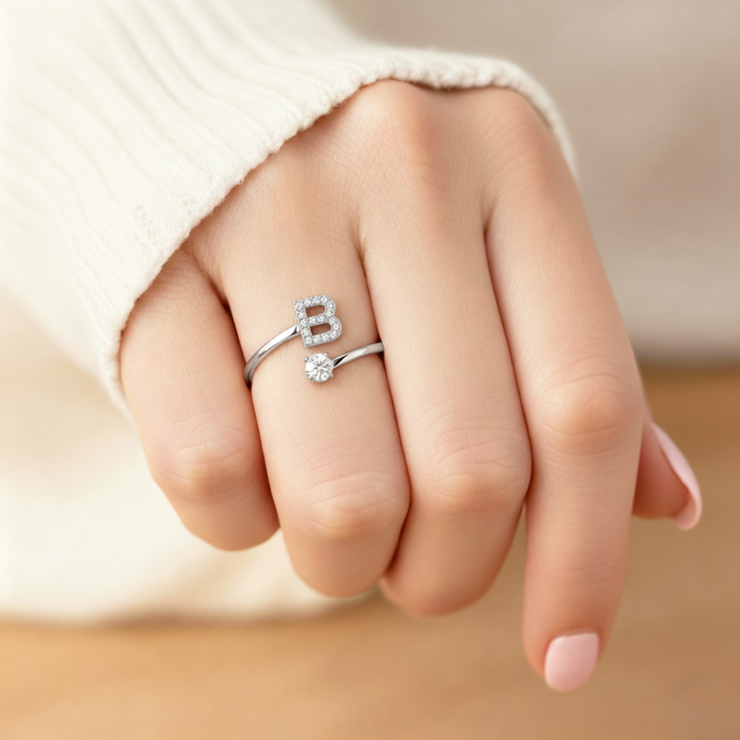 BAGUE AJUSTABLE CLASSIC AVEC INITIALES