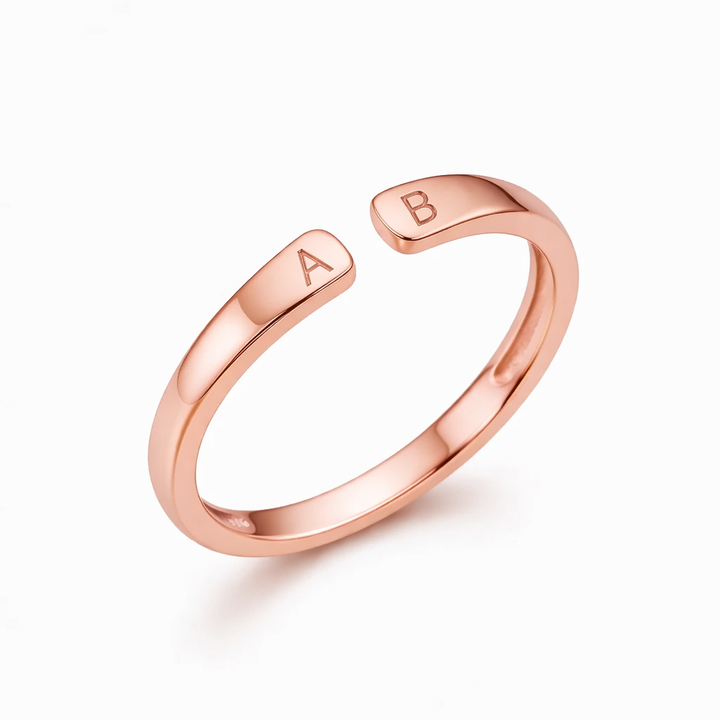 Bague Initiales Liées Ajustable