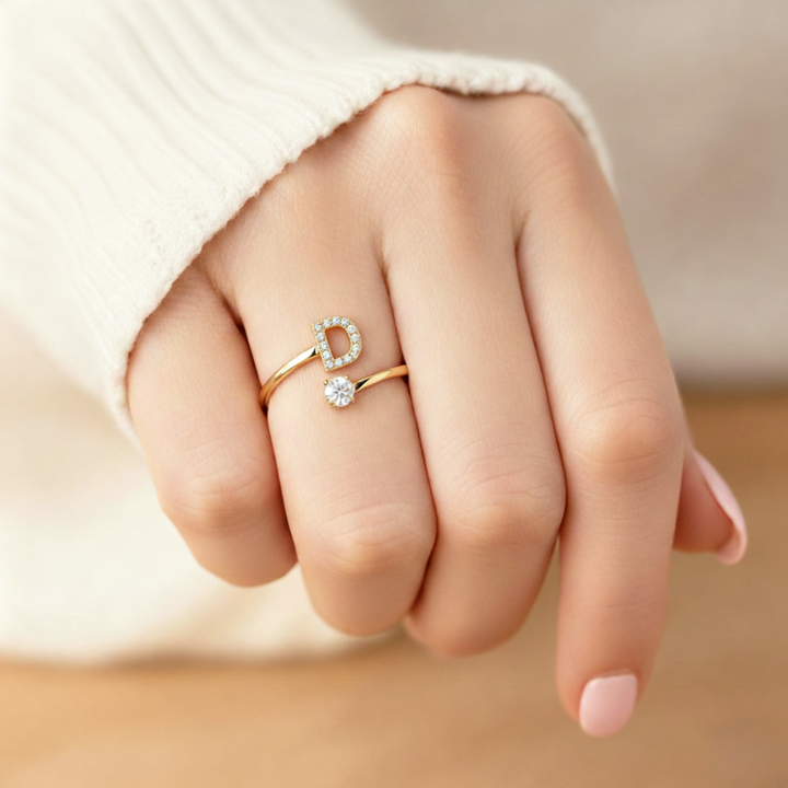BAGUE AJUSTABLE CLASSIC AVEC INITIALES