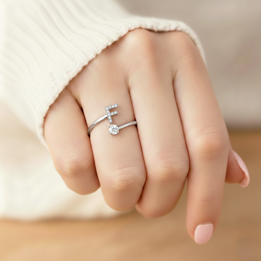 BAGUE AJUSTABLE CLASSIC AVEC INITIALES
