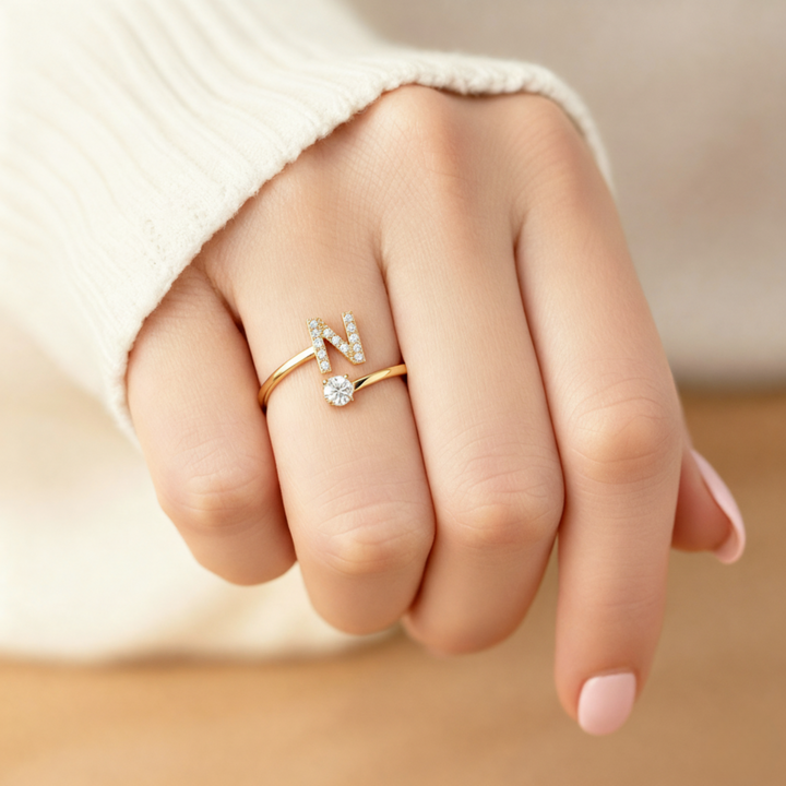 BAGUE AJUSTABLE CLASSIC AVEC INITIALES