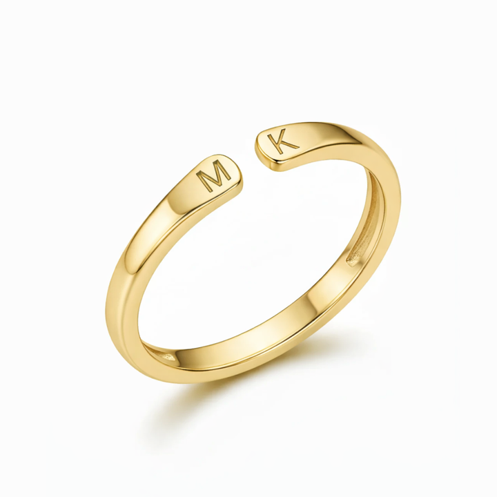 Bague Initiales Liées Ajustable