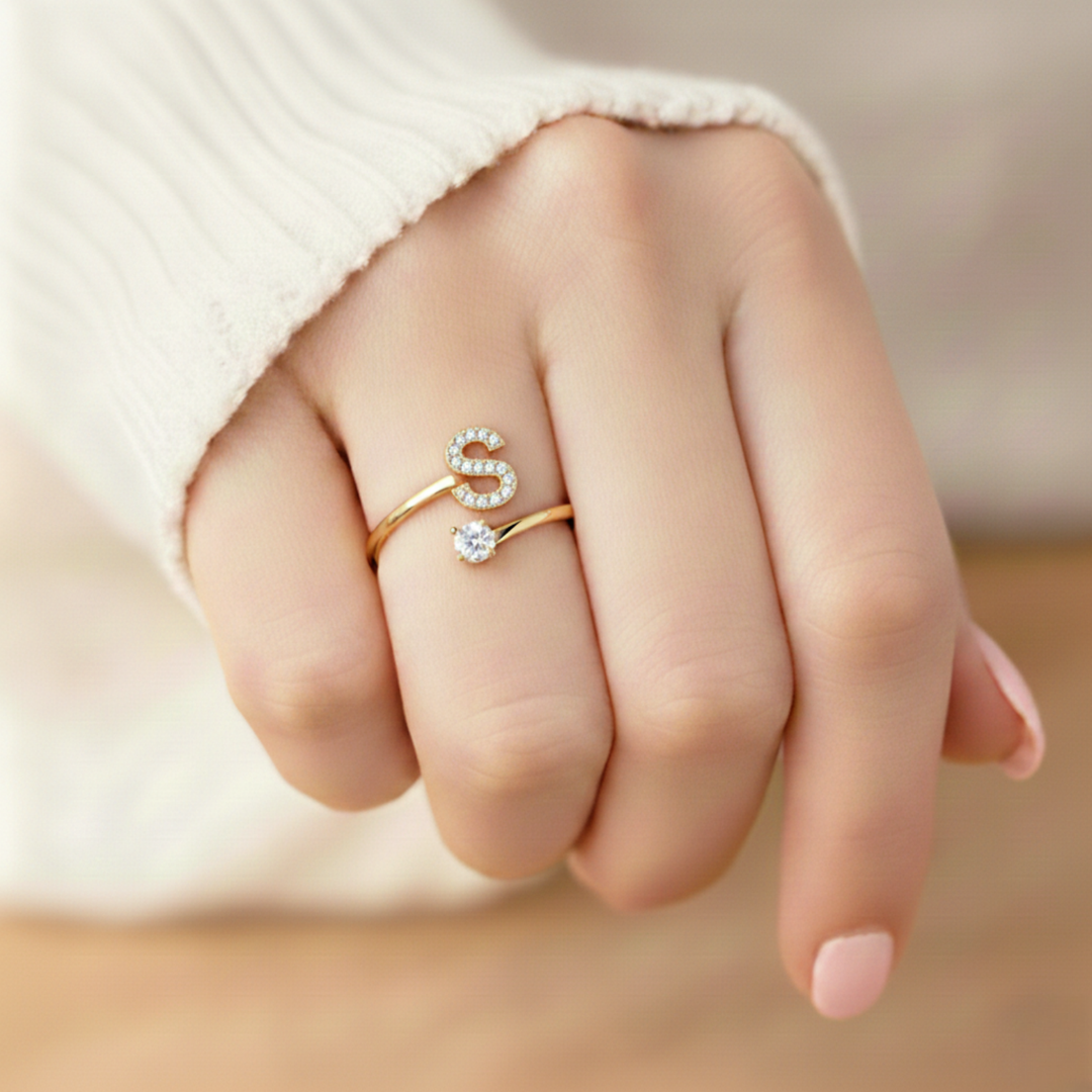 BAGUE AJUSTABLE CLASSIC AVEC INITIALES