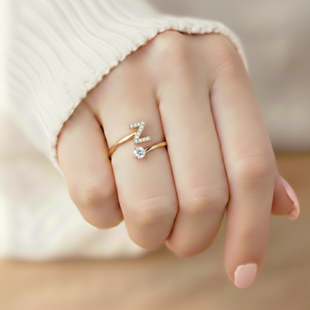 BAGUE AJUSTABLE CLASSIC AVEC INITIALES