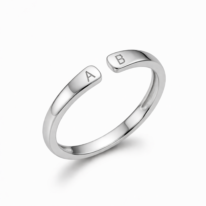 Bague Initiales Liées Ajustable