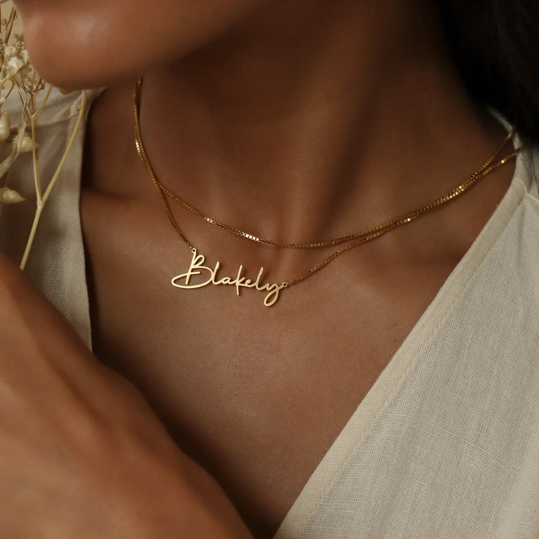 COLLIER PERSONNALISÉ AVEC PRÉNOM ÉCRIT À LA MAIN